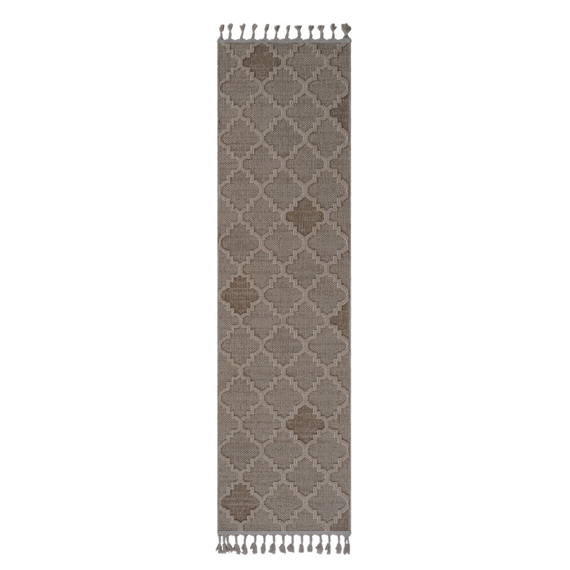 Tapis 2X8 au motif de treillis crème, Tapis de couloir 2 pi x 8 pi