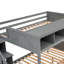 Lit superposé avec tablettes, escalier de rangement et 2 tiroirs-720009287