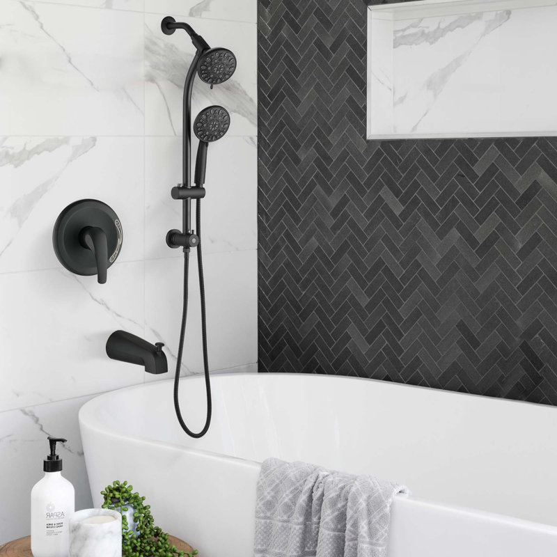 Tool-Free 7-Spray Shower System 1.8GPM, Matte Black