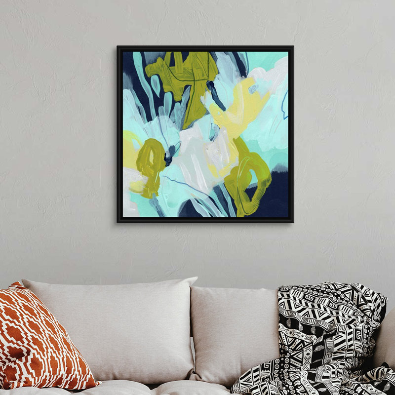 «Pistil I» par June Erica Vess - reproduction d'art, 32" H x 32" W x 1.75" D, Toile avec cadre noir