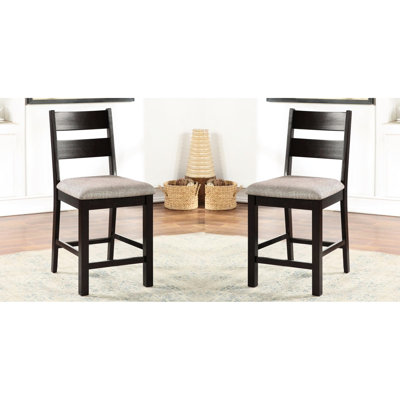 Back Dining Chairs , 2pc, And Gray, Padded Fabric Seat Of Two, , Back, Gray