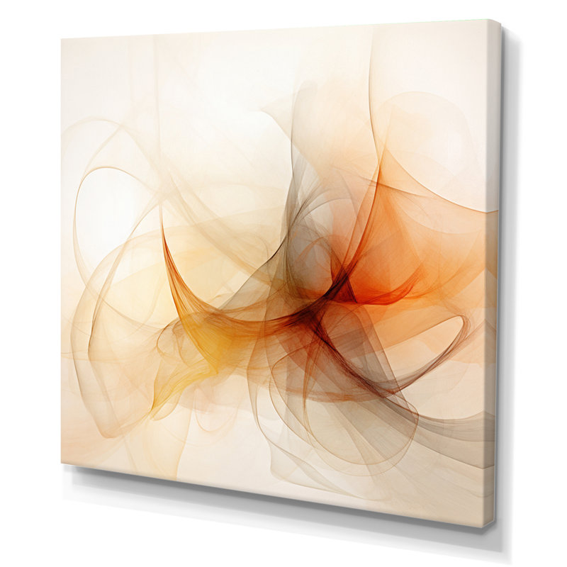 «Mystery Minimal Abstract Wave Orange Grey Yellow - Abstract Shapes», reproduction d'art sur toile, 30" H x 30" W