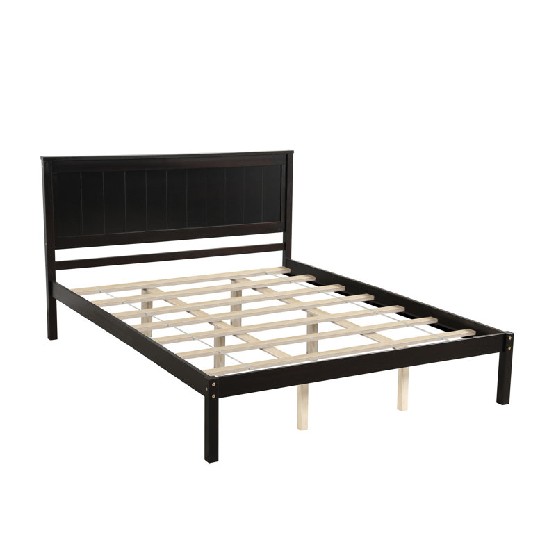 Platform Bed Frame With Headboard, Wood Slat Support, No Box Spring Needed, Queen,Espresso