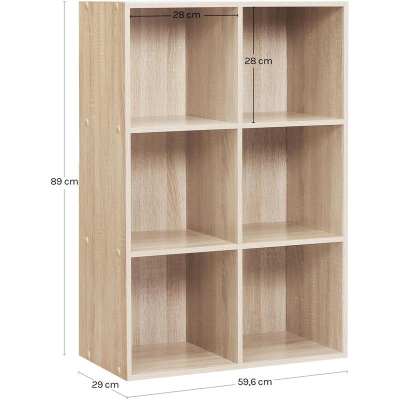 Hassi Engineered Wood Cube Bookcase, Oak