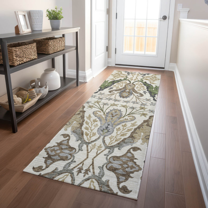 Machine Washable Indoor/Outdoor Cicel ACN1153 Ivory, Runner 2'3" x 7'6"