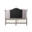 Grand lit velours et finition platine antique