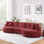 Élégant canapé rouge moderne, revêtement en chenille, design courbé pour le salon