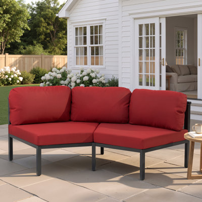 Ensemble de canapé modulaire d'extérieur en aluminium 2 personnes