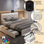 EU Double Velvet Upholstered Bed With 4 Drawers, Modern Storage Bed Frame With USB Ports & Dual LED Lights, Beige-1059772382
