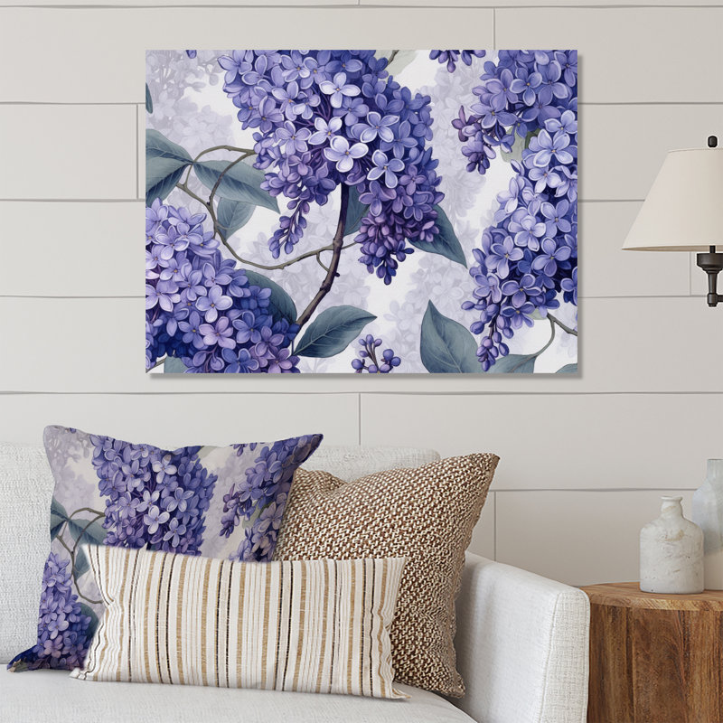 Mauve et gris lilas parfumées I - décoration murale florale en métal, H 12 po x l 20 po x P 1 po
