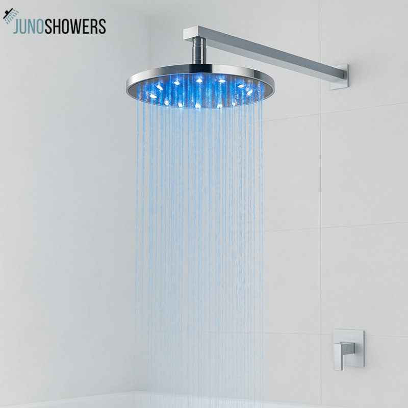 Juno 8"Stainless Steel Round Color Changing LED Rain Shower Head