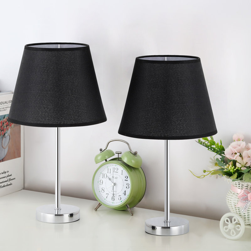 2Pcs Mini lampe de bureau noir nickelé sable