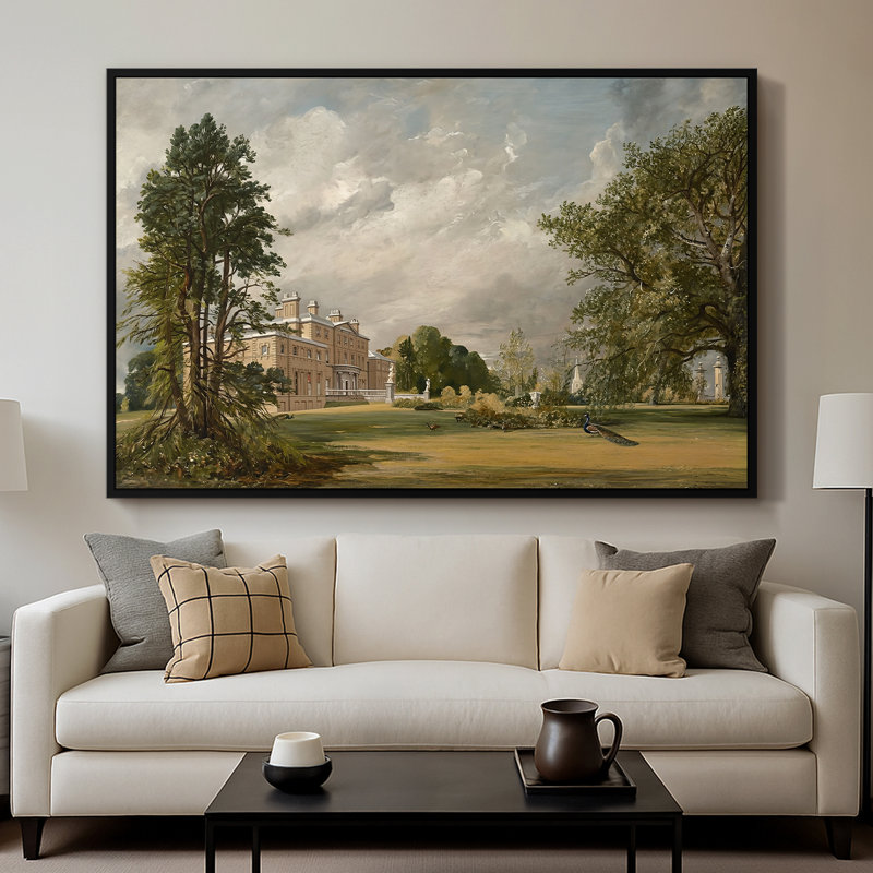 Malvern Hall, 1821 - John Constable, toile tendue avec châssis, 26 x 40, Doré