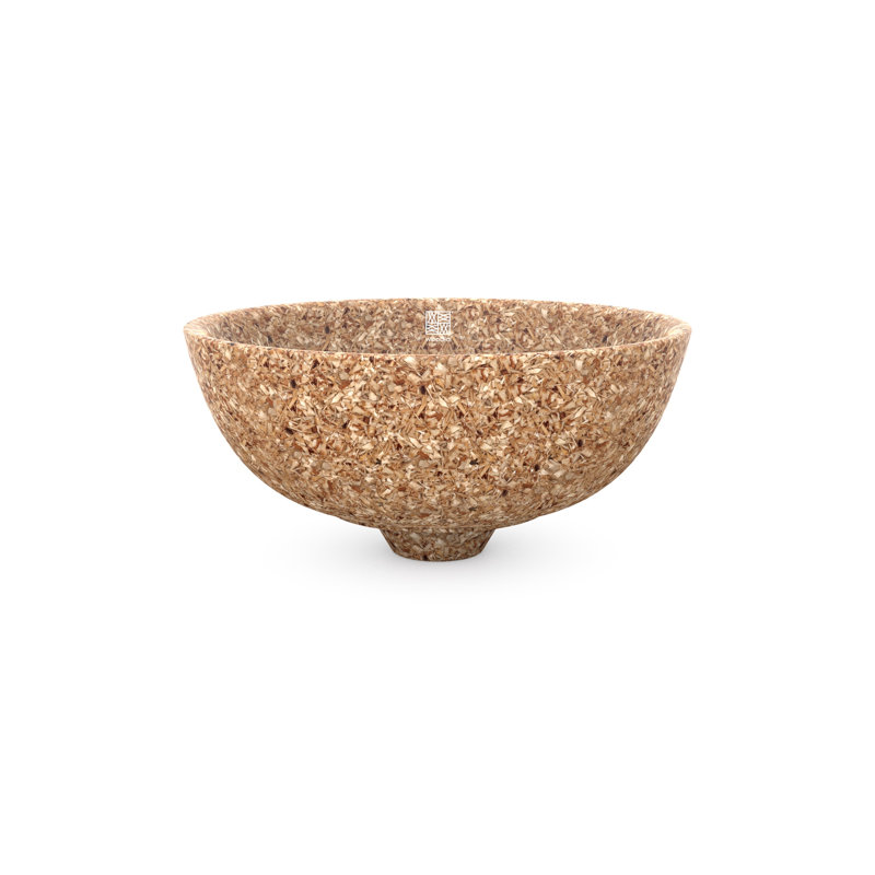 Woodio Soft40 15.75'' Wood Circular Bathroom Sink, Dark Natural