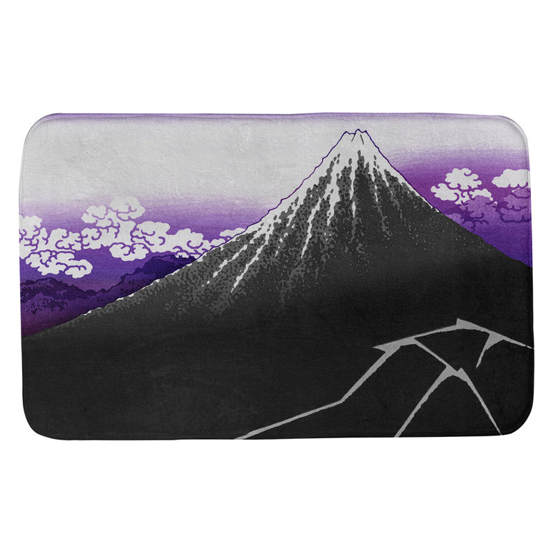 Clair Memory Foam Non-Slip Bath Rug, 17" W x 24" L, Purple/Black