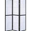 Paravent pliant noir à 3 pièces, panneaux légers offrant intimité et douceur, fabrication en bois d'hévéa pour la décoration - Paravent polyvalent pliant, finition épurée, éclairage diffusé en papier blanc,