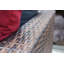 Ensemble de conversation modulaire en osier brun avec coussins noirs et coussins rouges Jimmy 