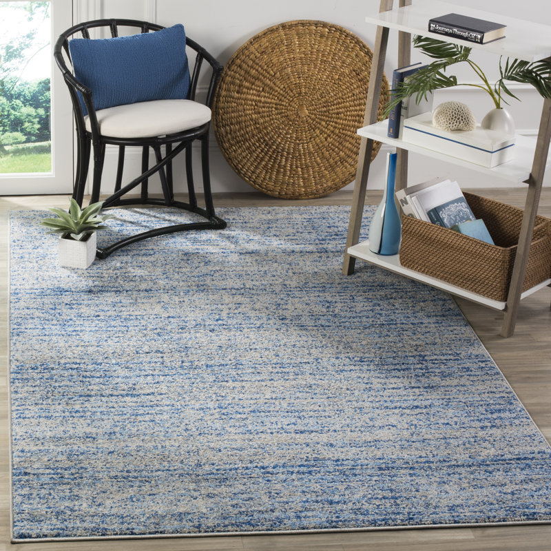 Riebe Abstract Gray Area Rug, Rectangle 5'1" x 7'6"