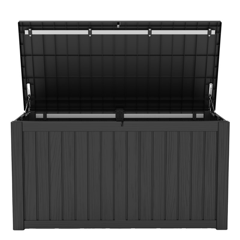 Grande boîte de rangement en résine verrouillable 200 gallons, Noir