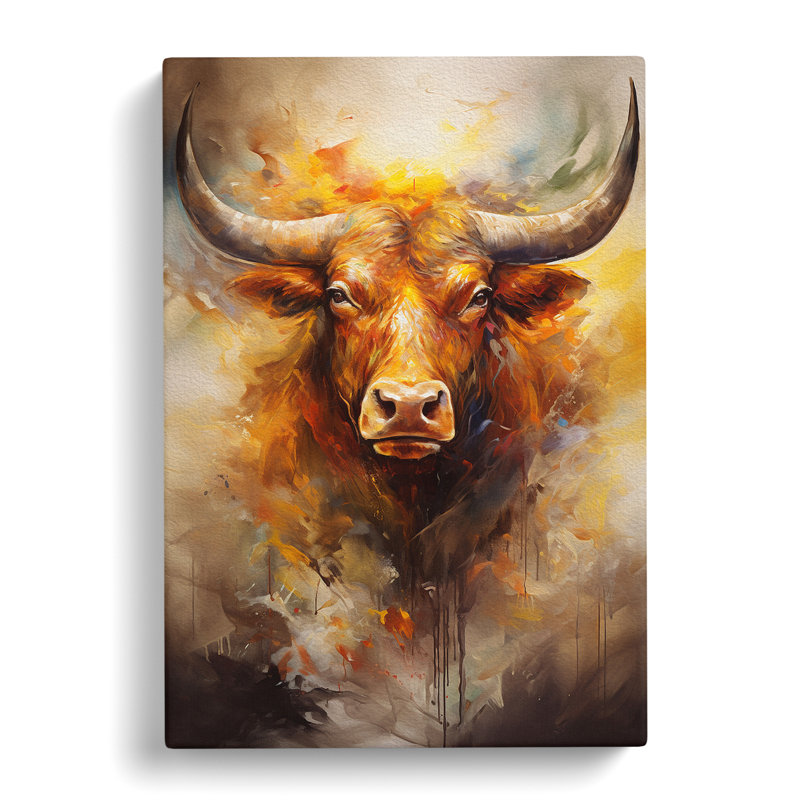 Taurus Zodiac Gestural - No Frame Print, 76cm H x 50cm W x 3cm D
