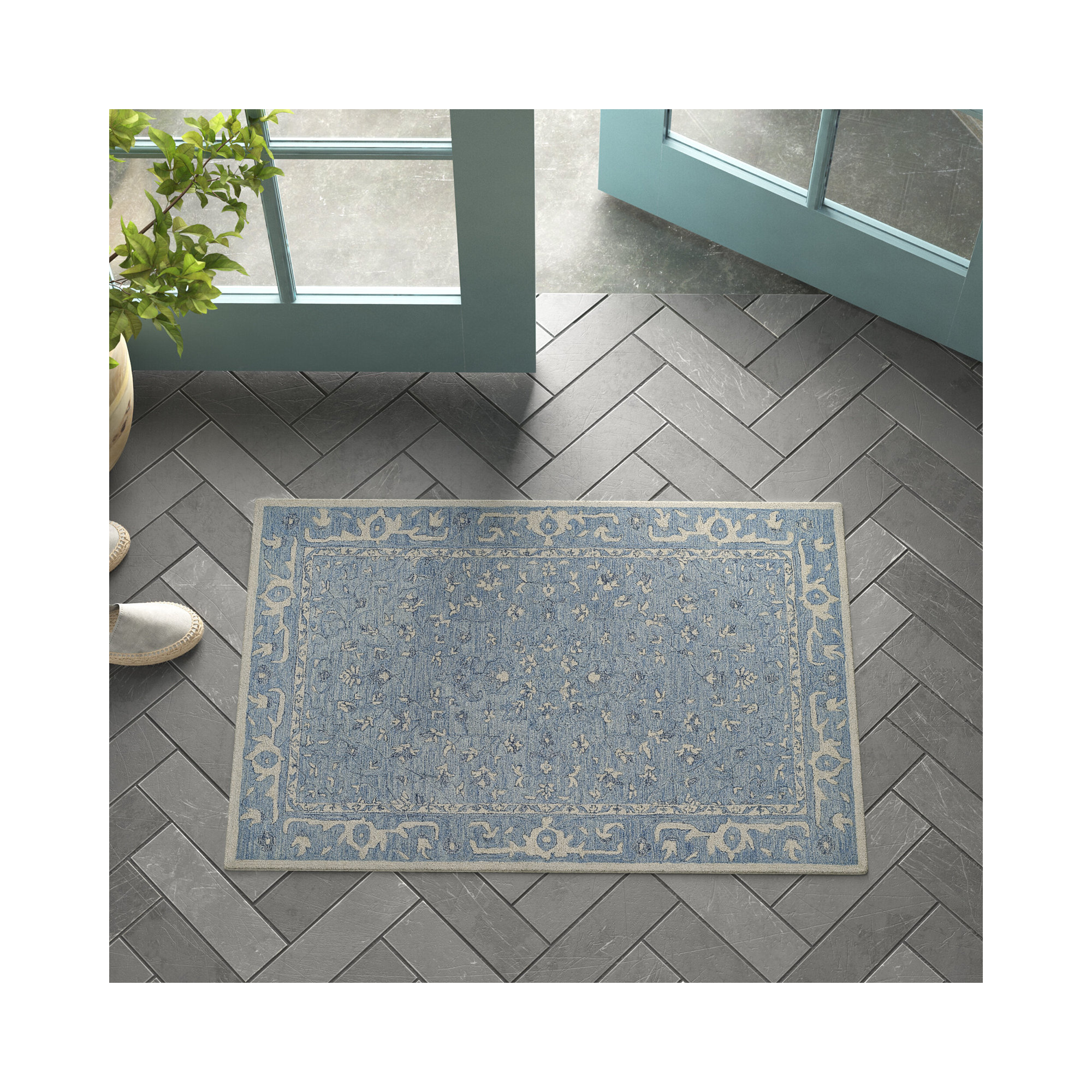 Handmade Wool Rug, 2" W x 3" L