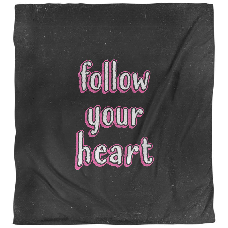 Housse de couette réversible simple quote quotes follow your cardiaque, Rose, Housse de couette pour grand lit