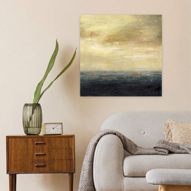 Mer noire, paysage abstrait contemporain, art naturel, H 24 po x l 24 po