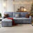 83.5" Wide Corduroy Reversible Sleeper Sectional with Storage Chaise & USB Ports-398328548