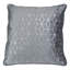Coussin 19 "en velours gris et argent avec motif géométrique