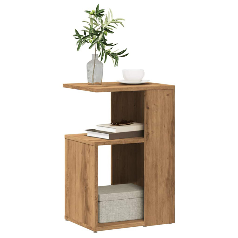 Gnni Floor Shelf End Table, Artisan Oak, Artisan Oak
