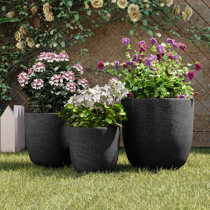 Ensemble de pots de fleurs U_Style, Gris anthracite