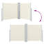 Paravent extérieur crème en polyester enduit de polyuréthane 55,1 x 236,2 pouces-1015541364