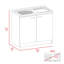 Lavabo utilitaire rectangulaire blanc 2 portes et armoire