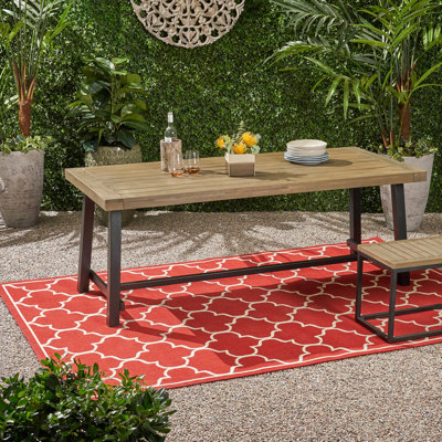 Grey+black Outdoor Table - Wood, Modern Industrial Trait Industrial, Wood