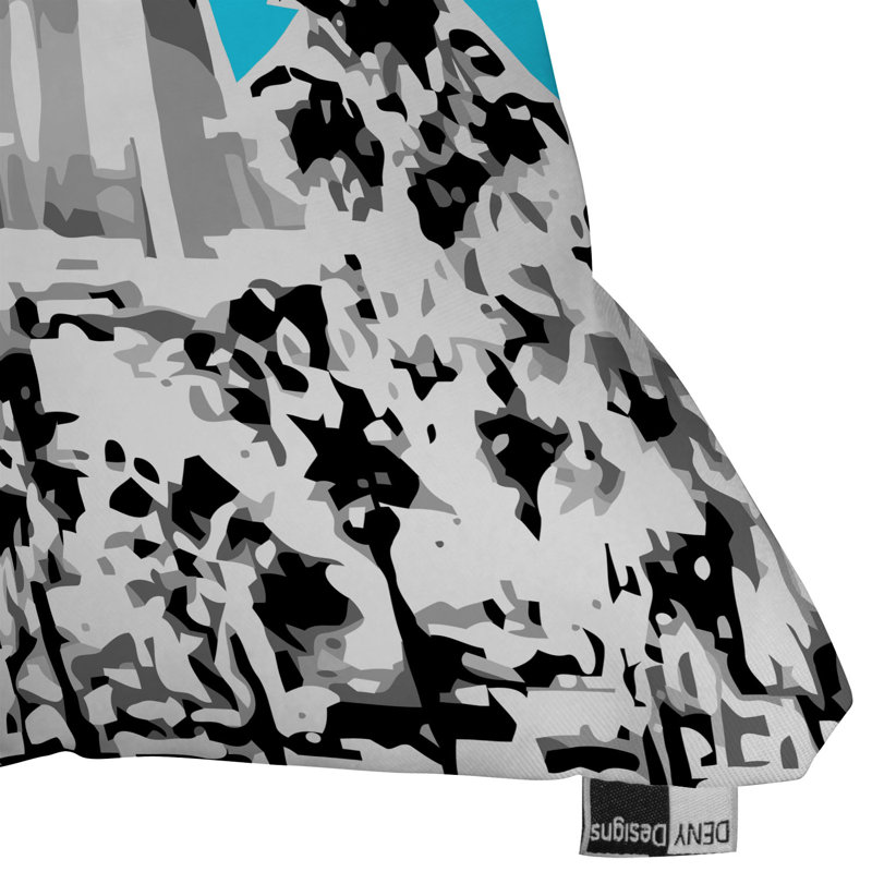 Coussin en jeté los angeles Bird Ave, 20 po x 20 po, Aigue-marine