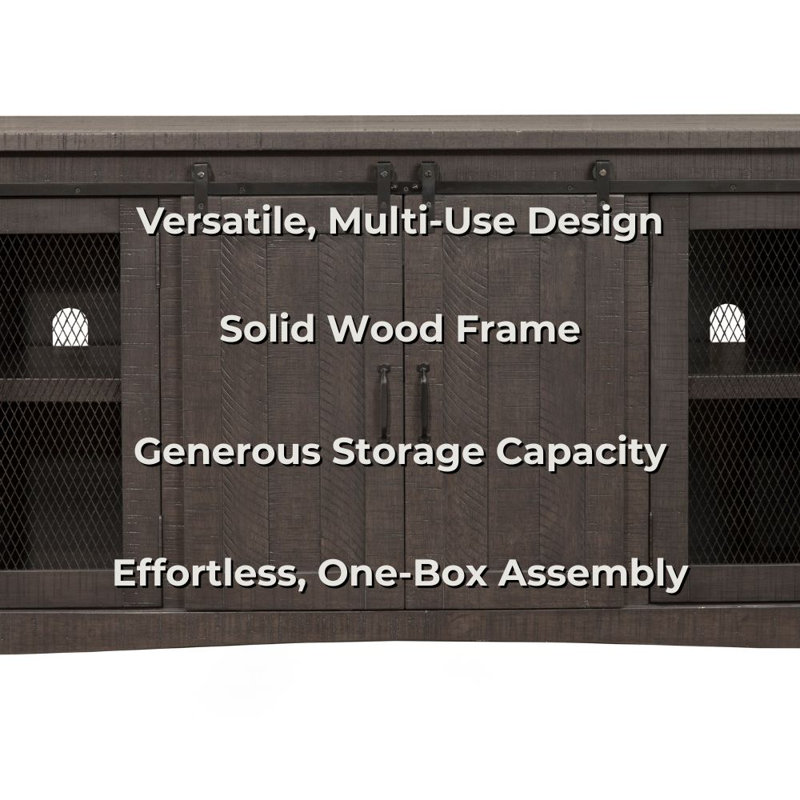 Kinsella Solid Wood TV Stand, Gray