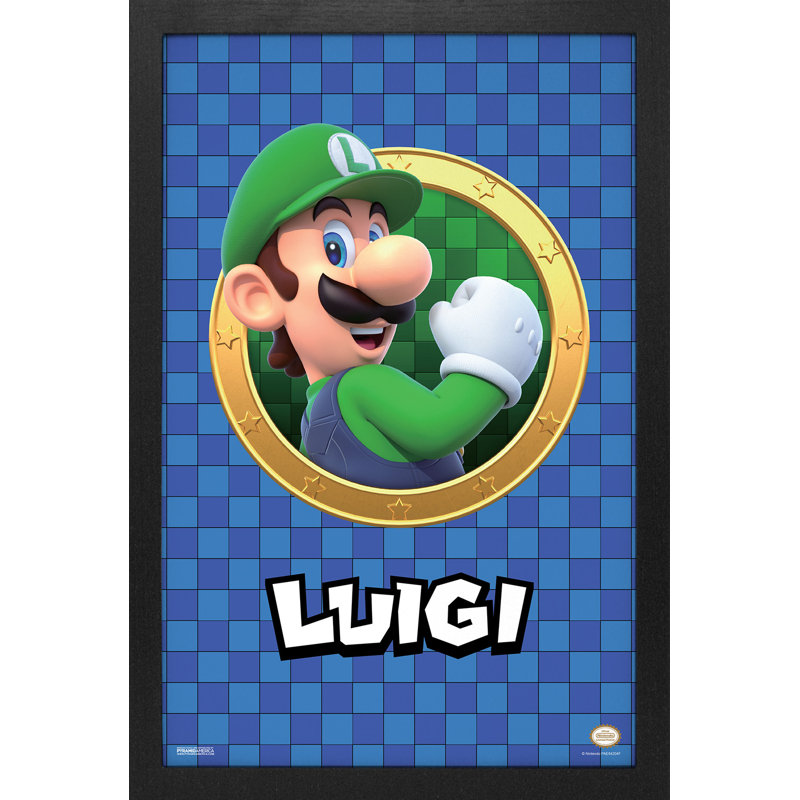 Super Mario - 3D Port - Luigi 11 x 17, reproduction encadrée