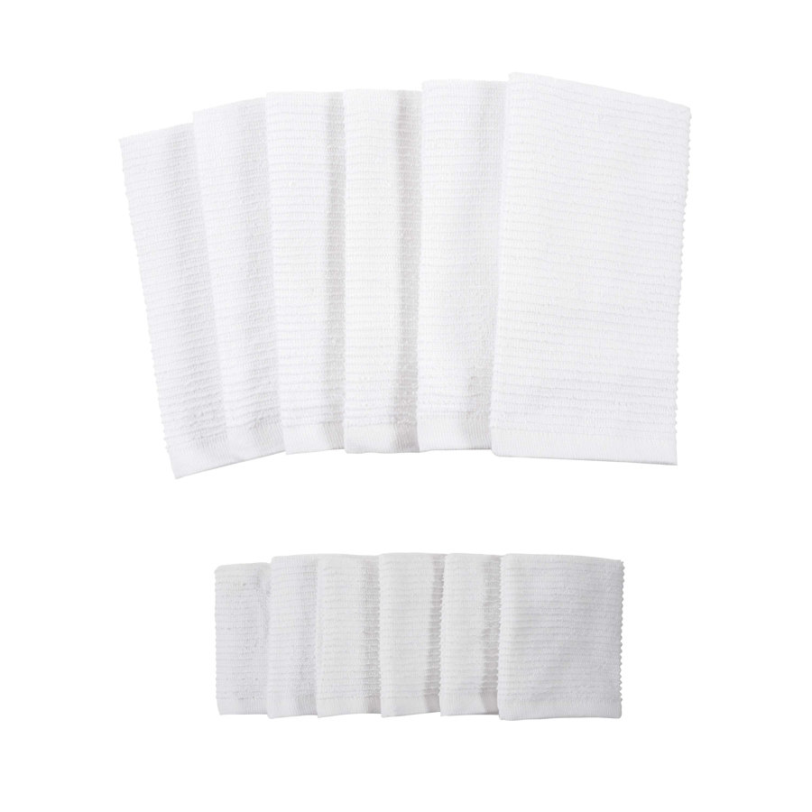 Wayfair Basics® Budd 100% Cotton Dish Cloth and Bar Mop Combo