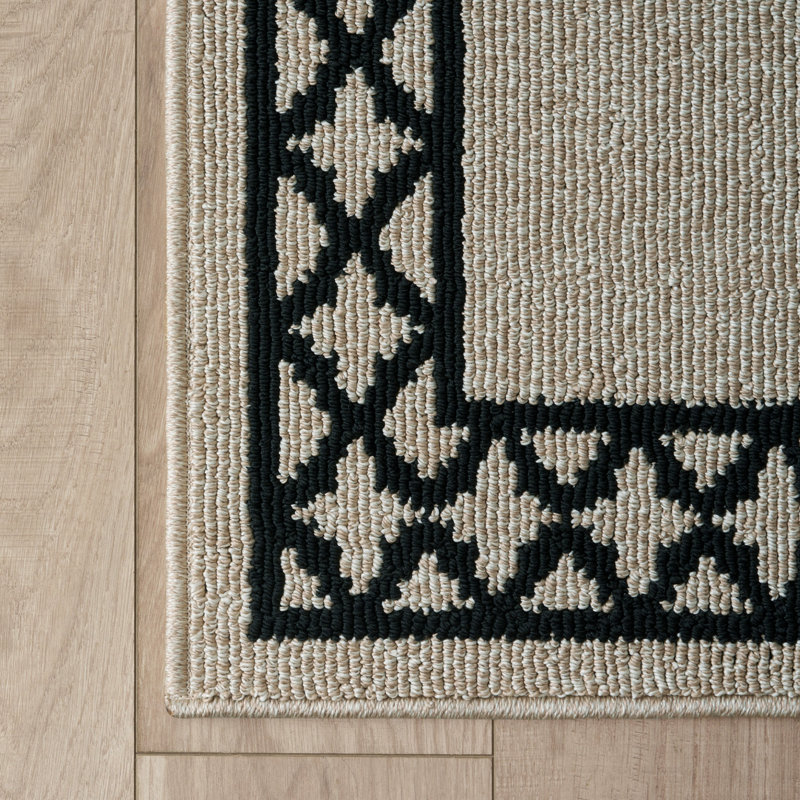 Nautica Collin Border Machine Washable All Loop Tufted Rugs 1-Piece, Runner 2'2" x 8'