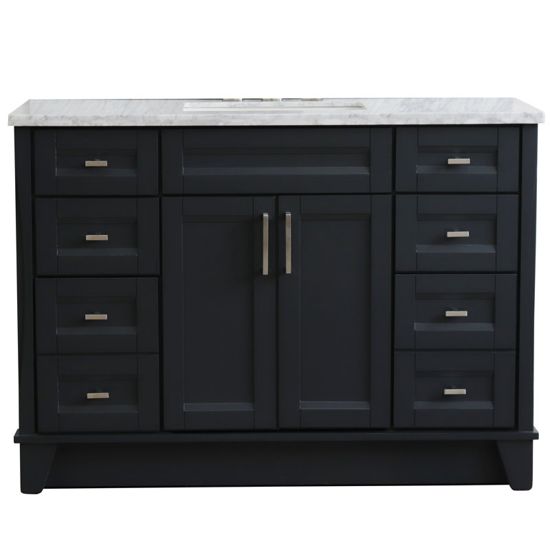 Rosenberry 49 " W Freestanding Standard Single Vanity Bathroom Vanity With Carrara Marble Top