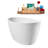 67" Streamline Soaking Glossy White Freestanding Tub and Tray With Internal Drain-101413357