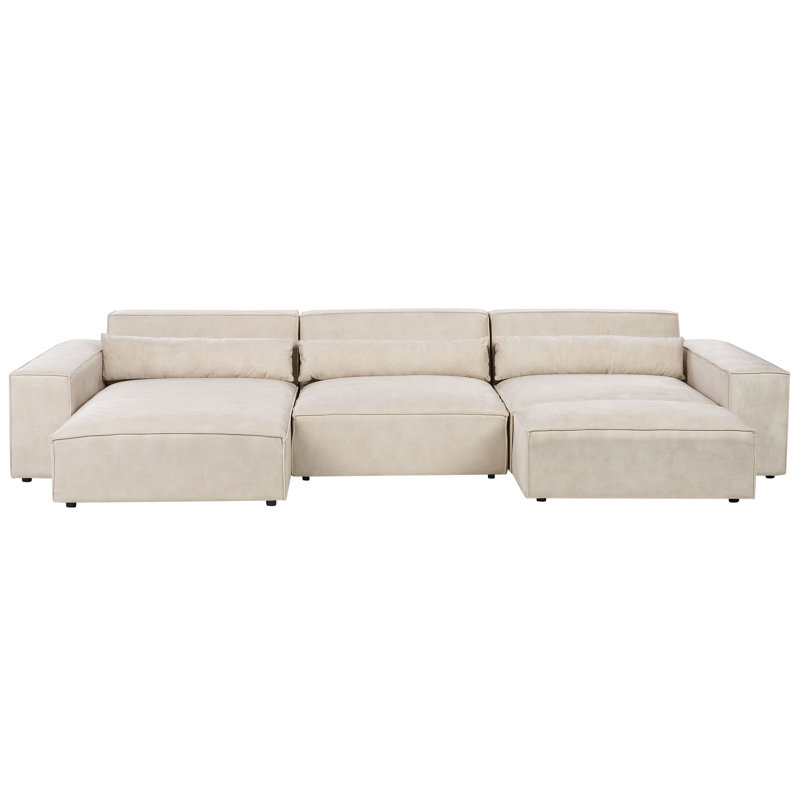 Boleslovas 3 Seater Sofa & Chaise, Beige, Right Hand Facing