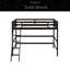 Lit mezzanine simple en bois massif avec échelle-469670762
