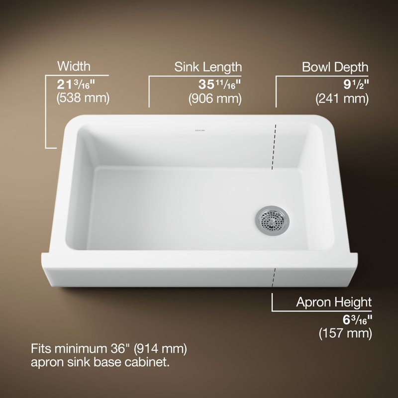 Cairn Undermount Single-Bowl Farmhouse Kitchen Sink, Matte White