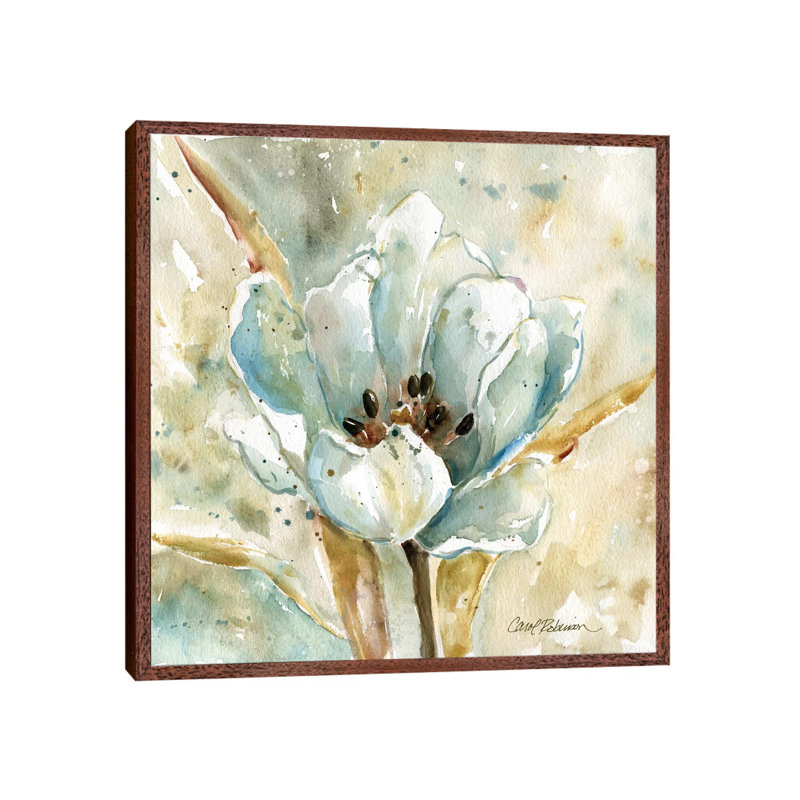 Tulip by Carol Robinson - Painting on Canvas, 45.72 cm H x 45.72 cm W, Classic Brown Wood Framed