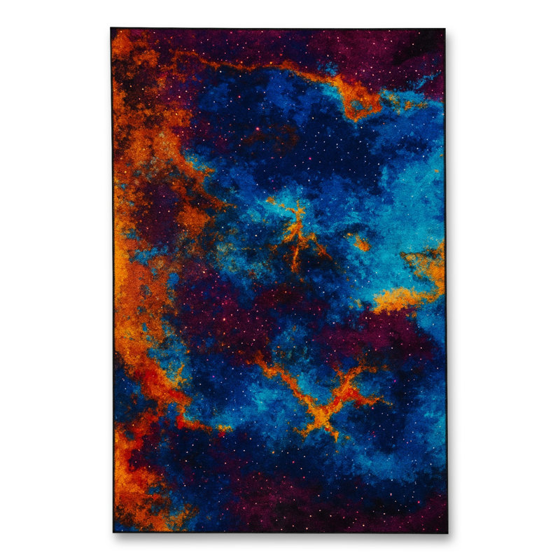 Tapis gris tissé à motif lavable Mosso, 6 pi 7 po x 9 pi 10 po