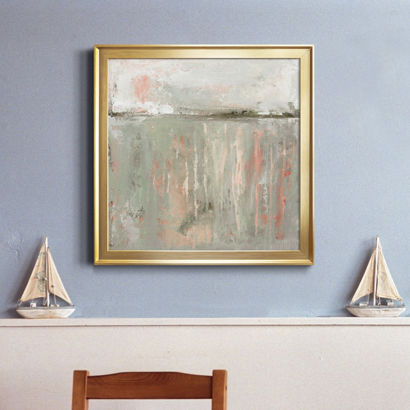 Softer Days - Peinture sur toile encadrée, Doré, H 34,5 po x l 34,5 po x P 1,5 po