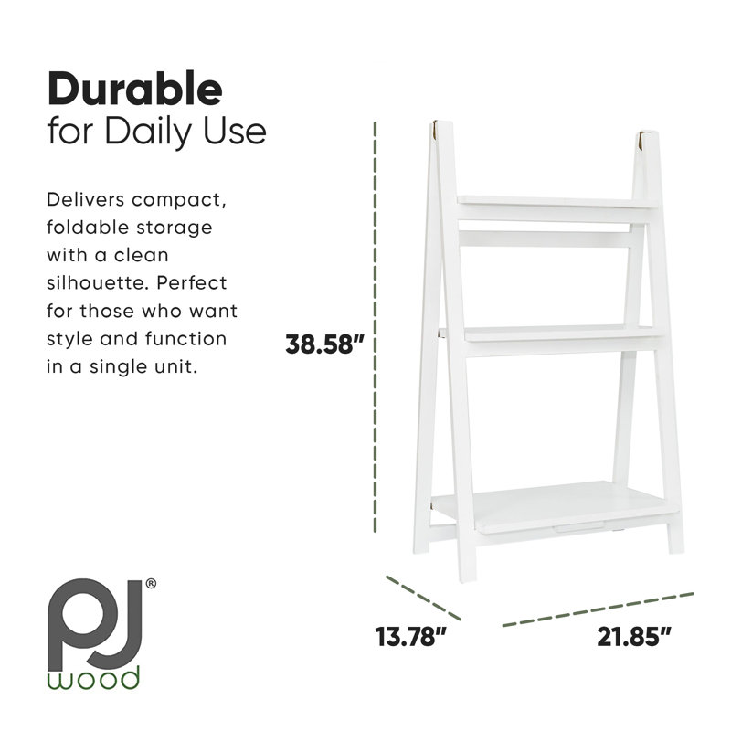  Étagère de rangement pliable en bois à 3 niveaux