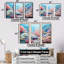 Ensemble de décoration murale kawaii rose bord de mer - corail sous l'eau-107734911-107734913