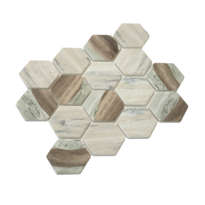 Aloha 2.8 in. x 2.8 in. Honeycomb Matte Tile, Wood